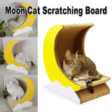 1-Piece Moon-Shaped Corrugated Cardboard Cat Scratcher