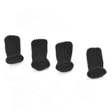 24Pcs Knitted Table Chair Leg Socks Sleeve Floor Protector Furniture Feet Covers - Black