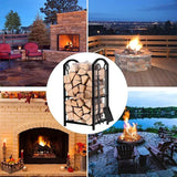 5-Piece Firewood Storage Rack and Fireplace Tool Set