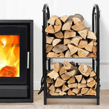 5-Piece Firewood Storage Rack and Fireplace Tool Set
