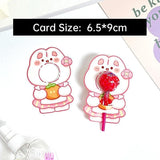 180pcs Cartoon Pattern Children's Lollipop Decorative Paper Cards Party Favors