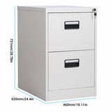 2 Drawer Lockable Steel File Cabinet Office Storage Document Organiser Secure