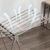 Folding Clothes Drying Rack Indoor Floor Standing Hanger Laundry Pole Airer Home