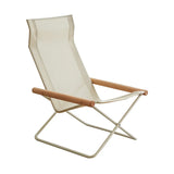 Folding Camping Chair with Solid Wood Armrests Carbon Steel Frame - Khaki