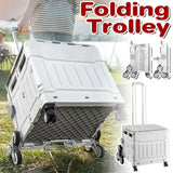 Light Grey Folding Utility Trolley with Lid - 1 Piece