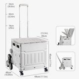 Light Grey Folding Utility Trolley with Lid - 1 Piece