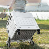 Light Grey Folding Utility Trolley with Lid - 1 Piece