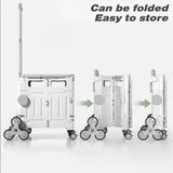 Light Grey Folding Utility Trolley with Lid - 1 Piece