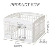White Indoor Pet Playpen with Gate 91 x 91 x 60 cm - 1 Piece