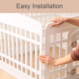White Indoor Pet Playpen with Gate 91 x 91 x 60 cm - 1 Piece