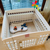 White Indoor Pet Playpen with Gate 91 x 91 x 60 cm - 1 Piece