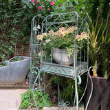 Iron Balcony Plant Stand Floor Rack Metal Garden Display Shelf Garden Decoration