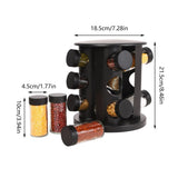 Stainless Steel 9-Hole Spice Jar Set with Round Rack Seasoning Container Durable
