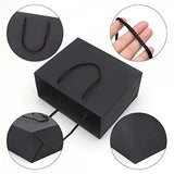 150Pcs Bulk Black Paper Bags Gift Shopping Carry Craft Bag With Cutton Handles - 17*24*10cm