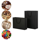 150Pcs Bulk Black Paper Bags Gift Shopping Carry Craft Bag With Cutton Handles - 17*24*10cm