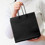 150Pcs Bulk Black Paper Bags Gift Shopping Carry Craft Bag With Cutton Handles - 17*24*10cm