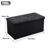 Multifunctional Foldable Storage Stool with Lid 110L Capacity Space Saving