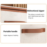 Large-Capacity Home Fabric Foldable Clothes Storage Basket with Lid for Pants - Cream