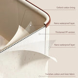 Large-Capacity Home Fabric Foldable Clothes Storage Basket with Lid for Pants - Cream