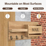 Wooden Wall Mounted Key Holder Storage Rack Door Hook Hanger Coat Rack Organizer