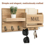 Wooden Wall Mounted Key Holder Storage Rack Door Hook Hanger Coat Rack Organizer
