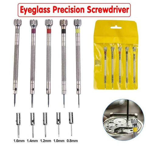 5X Precision Screwdriver Eyeglasses Watch Jewelry Watchmaker Repair Tool Set