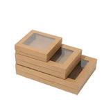50pcs Bakery Cake Packaging Boxes with Visible Open Window Lunch Boxes - L