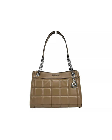 Michael Kors Women's Susan Medium Chain Shoulder Tote Bag Driftwood - One Size