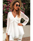 Azura Exchange Swiss Dot Ruffled V Neck Top - 2XL