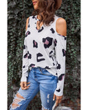 Azura Exchange Hollow Out Cold Shoulder Blouse - M