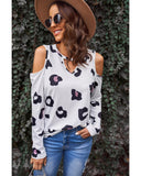 Azura Exchange Hollow Out Cold Shoulder Blouse - M