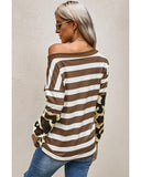 Azura Exchange Leopard Striped Long Sleeves Blouse - M