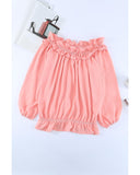 Azura Exchange Ruffled Off Shoulder Blouse with Puff Sleeves - M