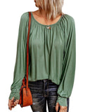 Azura Exchange Gathered Bubble Sleeve Top - S