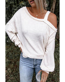 Azura Exchange Asymmetric Dew Shoulder Long Sleeve Top - 2XL