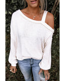 Azura Exchange Asymmetric Dew Shoulder Long Sleeve Top - 2XL