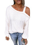 Azura Exchange Asymmetric Dew Shoulder Long Sleeve Top - 2XL