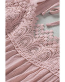 Azura Exchange Pom Pom Splicing Square Neck Blouse - S