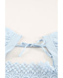 Azura Exchange Pom Pom Lace Splicing Blouse - XL