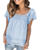 Azura Exchange Pom Pom Lace Splicing Blouse - XL