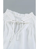 Azura Exchange Frill Neck Puff Sleeve Blouse - L