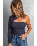 Azura Exchange One Shoulder Ribbed Top - L