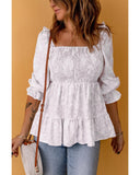 Azura Exchange Floral Leopard Peplum Top - 2XL