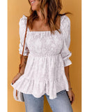 Azura Exchange Floral Leopard Peplum Top - 2XL