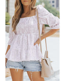 Azura Exchange Floral Leopard Peplum Top - 2XL