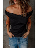 Azura Exchange Criss Cross Off Shoulder Ribbed Top - 2XL