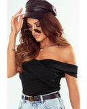 Azura Exchange Criss Cross Off Shoulder Ribbed Top - 2XL