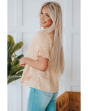 Azura Exchange Split V Neck Print Babydoll Top - L