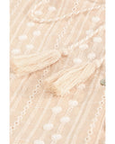 Azura Exchange Split V Neck Print Babydoll Top - L