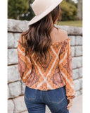 Azura Exchange Ruffled Smocked Off Shoulder Blouse - M